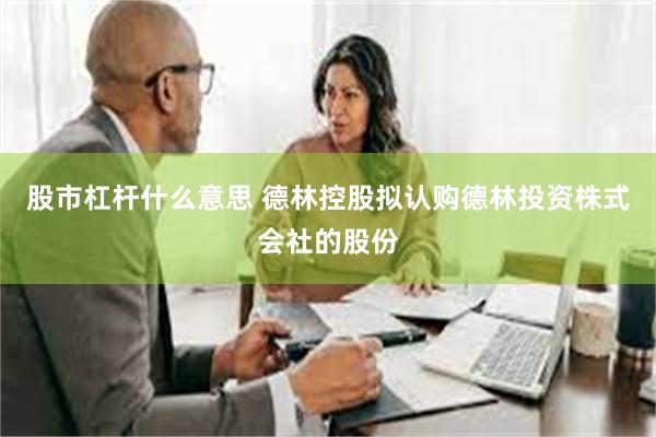 股市杠杆什么意思 德林控股拟认购德林投资株式会社的股份